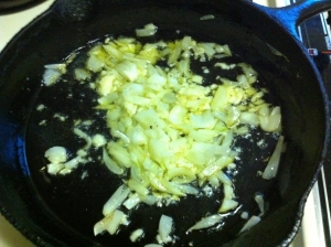 saute garlic and onion