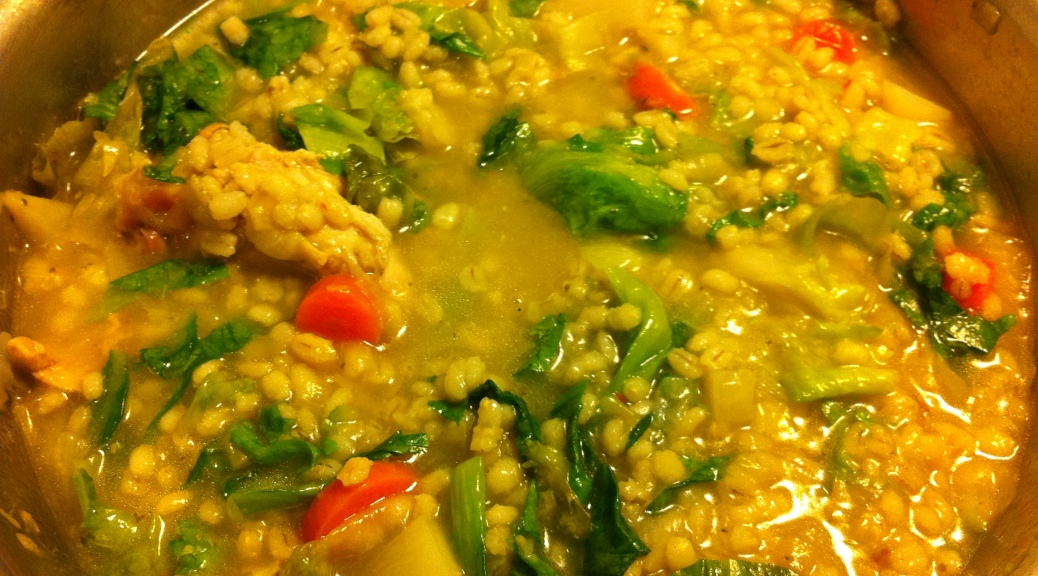 hearty chicken barley soup